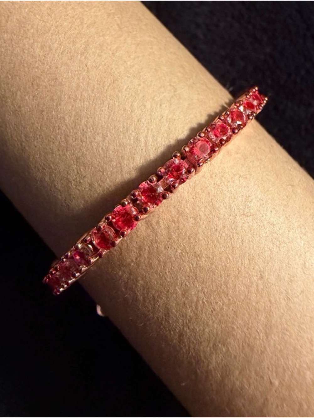 Coral Pink Round Tennis Bracelet